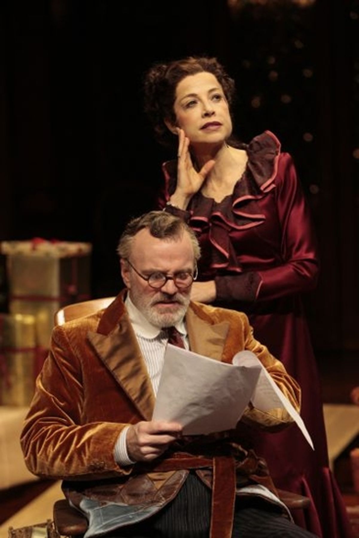 James Black as Sheridan Whiteside and Josie de Guzman as Maggie Cutler  at 