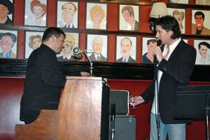 Musical Director Jeremy Roberts and James Barbour wrap up the show Photo