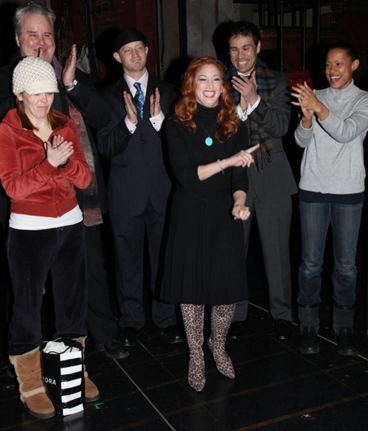 Lorin Latarro cheered on by the Guys and Dolls cast!

 at 