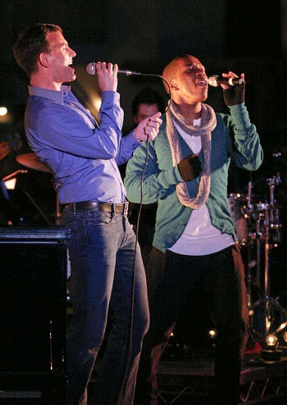 Daniel Reichard and Leslie Odom, Jr. at Upright Cabaret at 