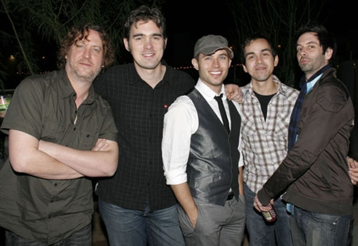 The Band: Michael Sherwood, Chris Chandler (Bass), Upright Music Director Chris Bratten, Nick Perez (Guitar), and Matt Lucich (Drums) at 