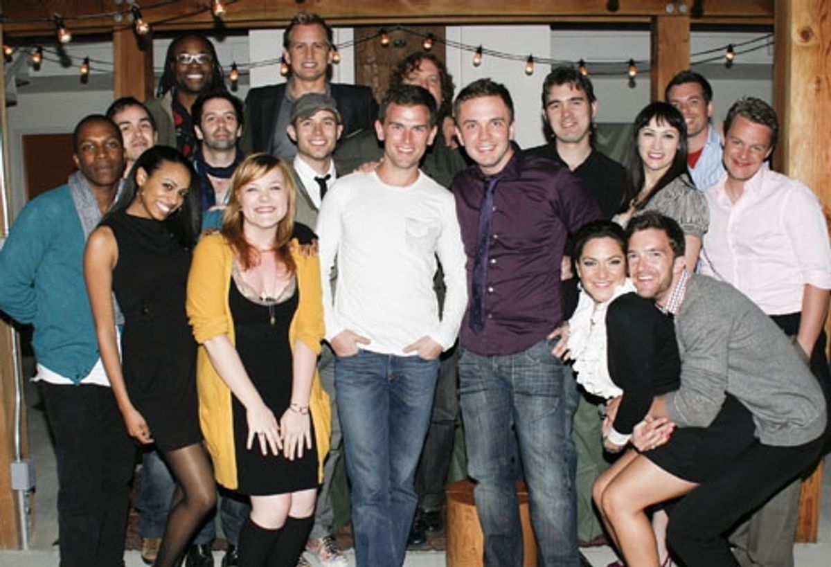 Upright Cabaret Palm Springs cast (L-R): Leslie Odom, Jr, Nick Perez, Nicolette Robinson, Billy Porter, Matt Lucich, Audra Mae, Chris Isaacson, Chris Bratten, Daniel Reichard, Michael Sherwood, Shane Scheel, Chris Chandler, Shoshana Bean, Tim Draxl, Eden  at 
