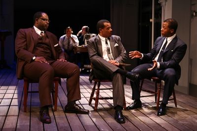 J. Bernard Calloway, LeRoy McClain, and Curtis McClarin (foreground) with Quincy Dunn Photo