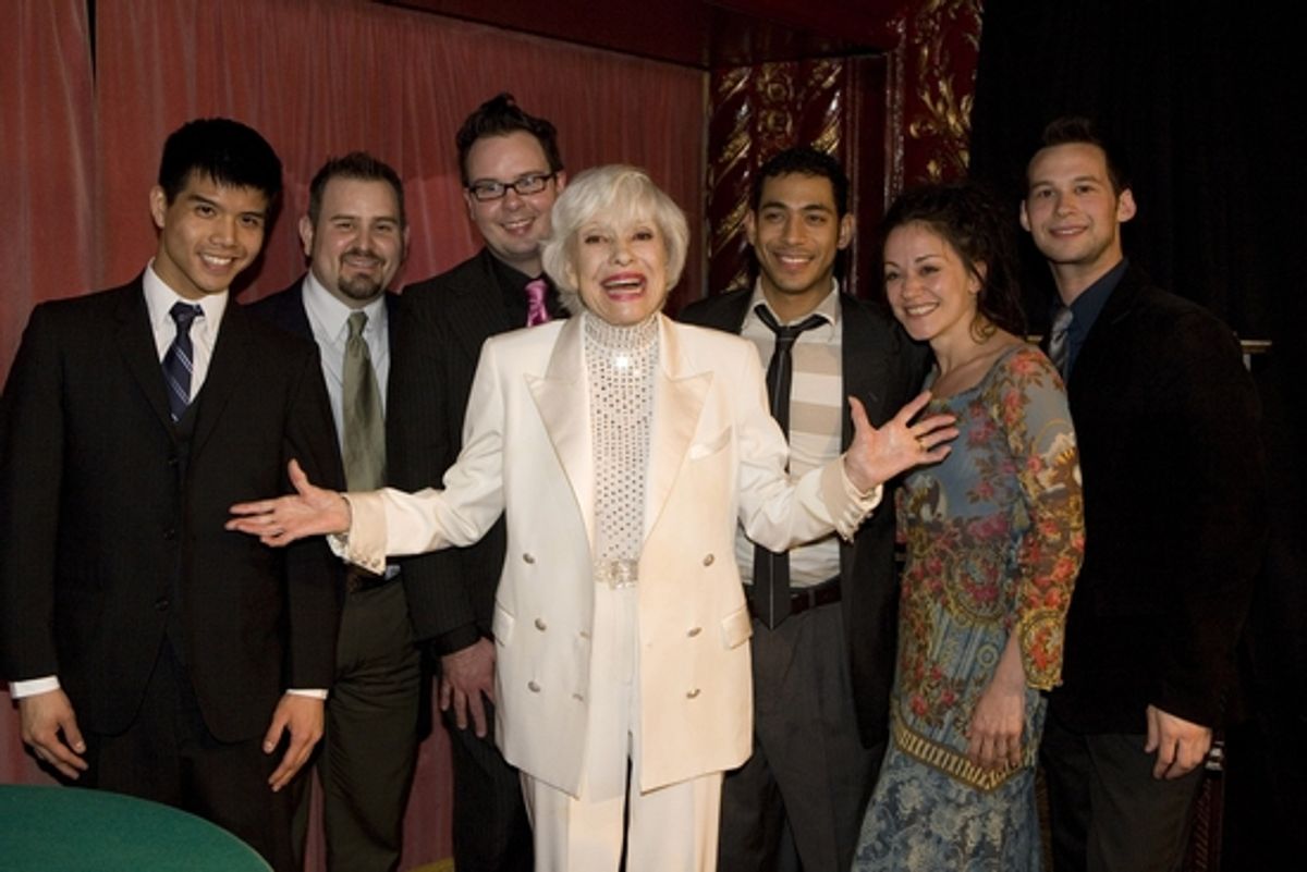 Telly Leung, Guests, Carol Channing, Justin Johnston, Caren Tackett and Jed Resnick at 