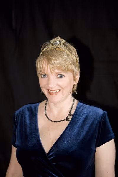 Alison Arngrim wears the Versace Tiara Photo