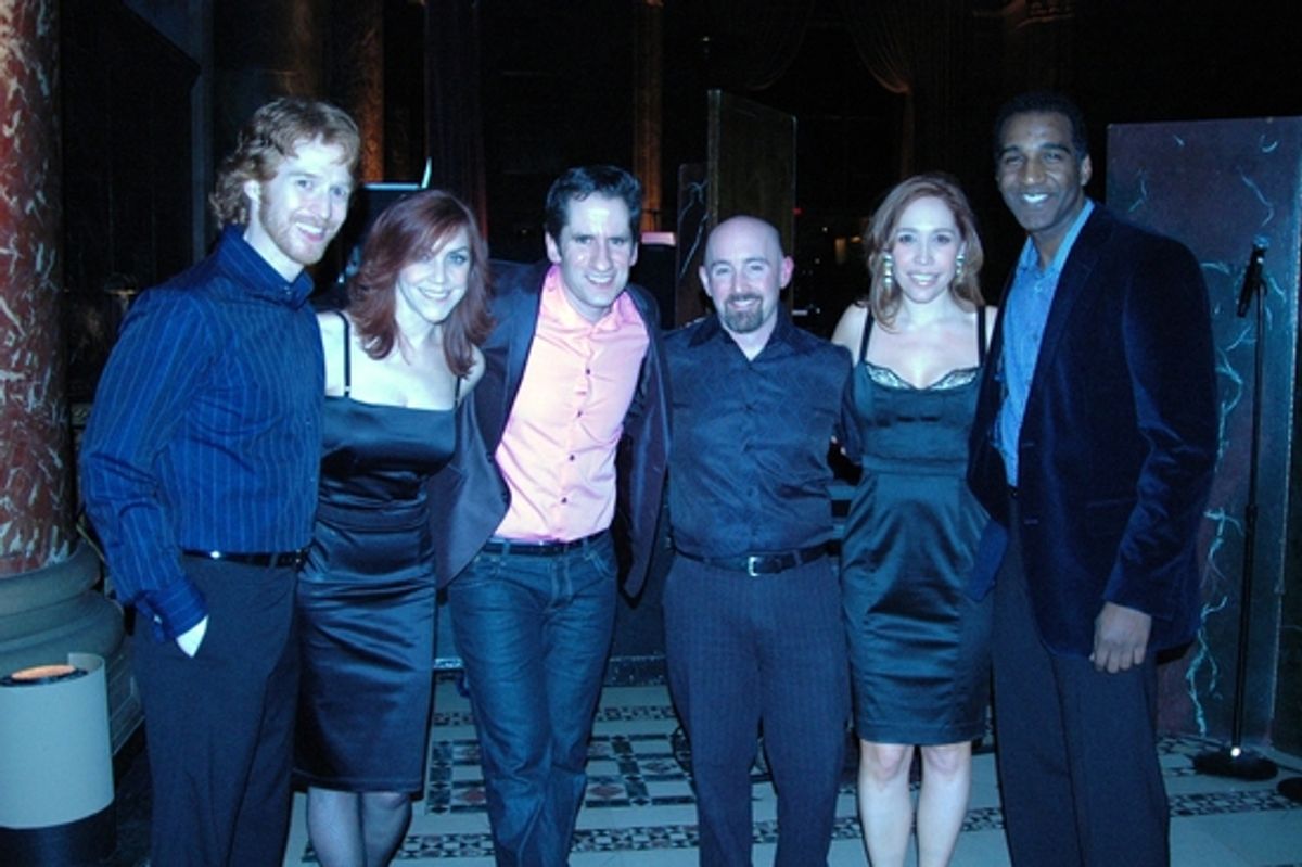 Paul Castree, Andrea McArdle, Seth Rudesky, Musical Director, Andrea Burns, Norm Lewis at Broadway for Medicine II Benefit