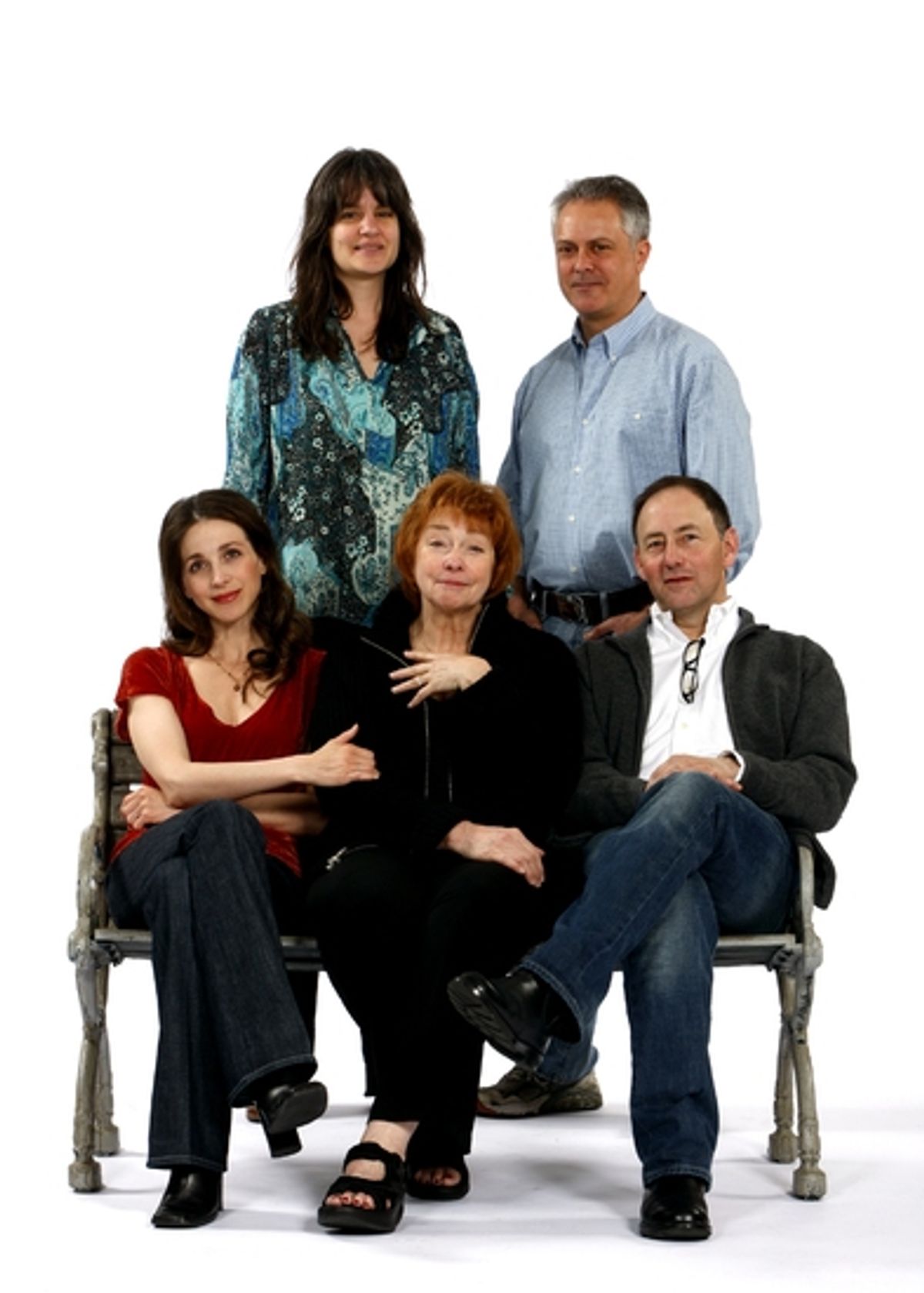 Director Pam MacKinnon with Matthew Arkin, Jenny O'Hara, Marin Hinkle and Arye Gross at 