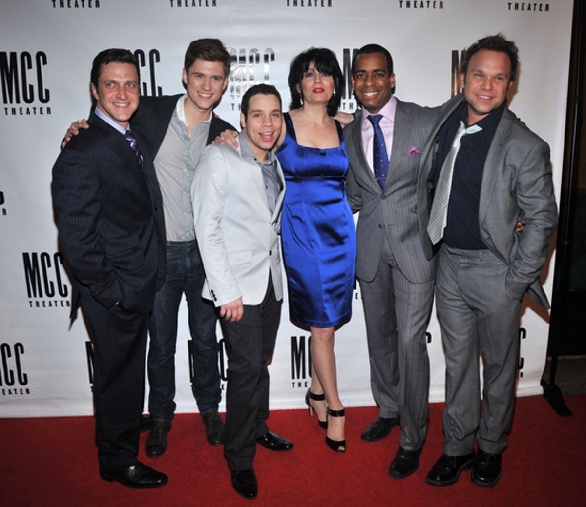Raul Esparza, Aaron Tveit, Robin de Jesus, Beth Leavel, Daniel Breaker and Norbert Leo Butz at 