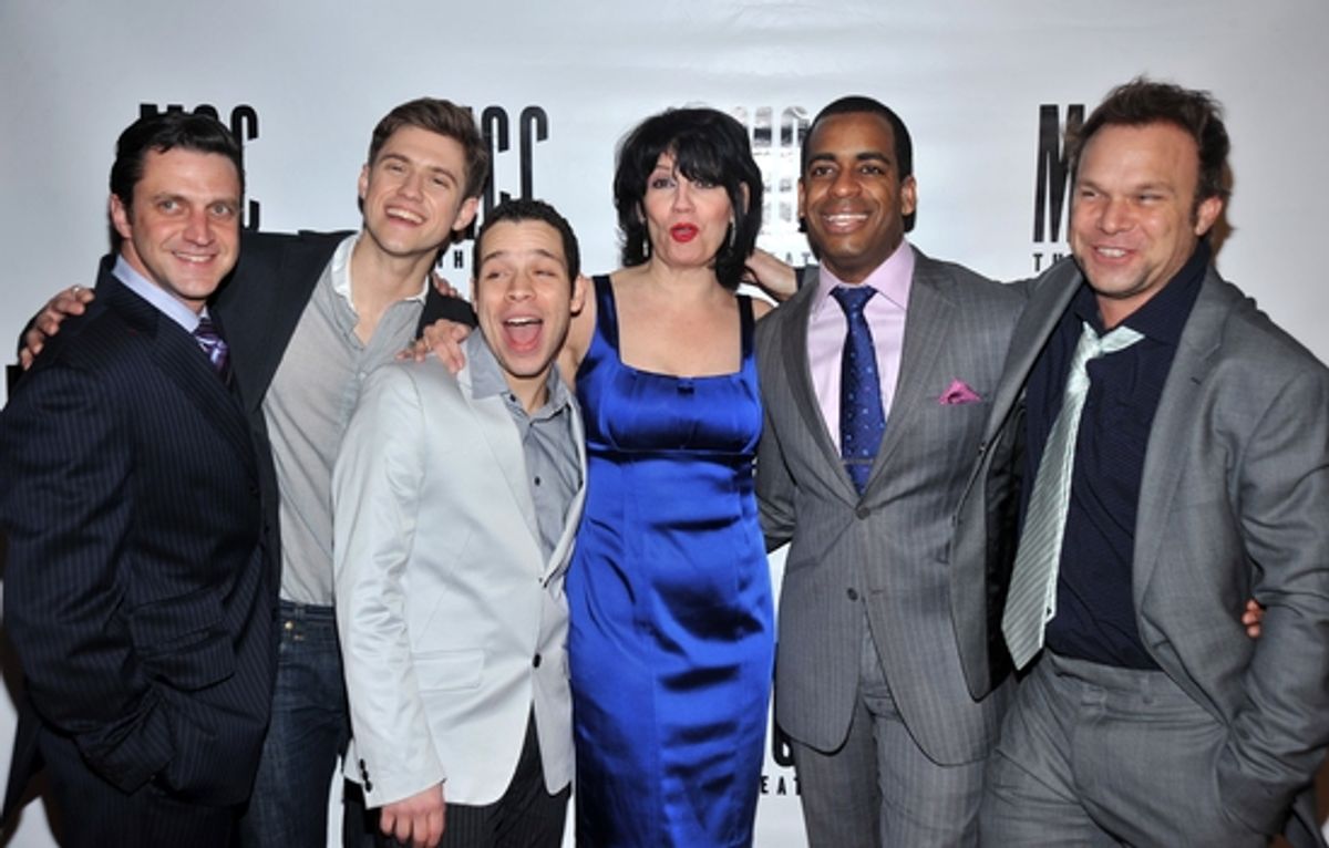 Raul Esparza, Aaron Tveit, Robin de Jesus, Beth Leavel, Daniel Breaker and Norbert Leo Butz at MCC's MISCAST 2009 Gala