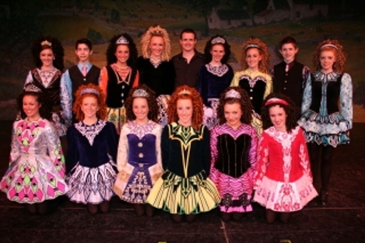 Liam Harney and senior members of the Harney Academy of Irish Dancing at 