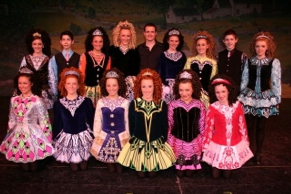 Liam Harney and senior members of the Harney Academy of Irish Dancing Photo