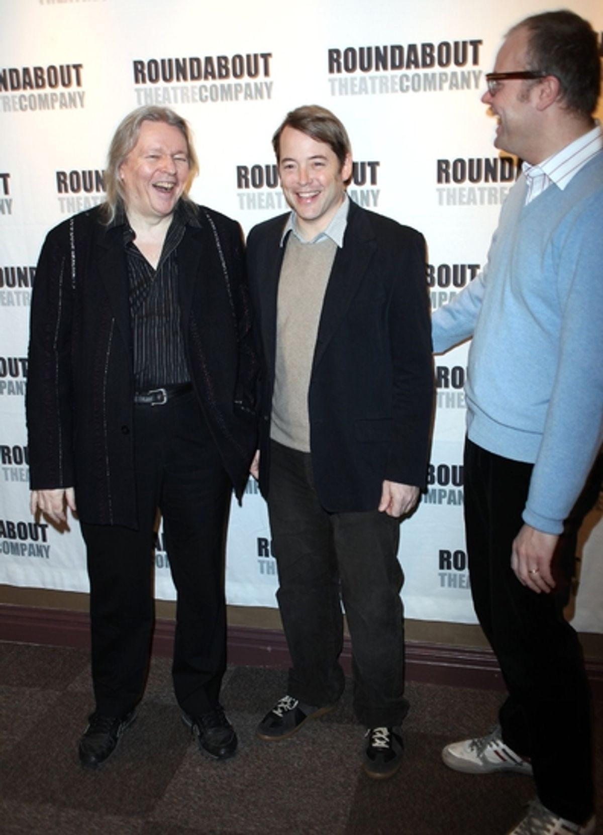 Christopher Hampton, Matthew Broderick and David Grindley at 