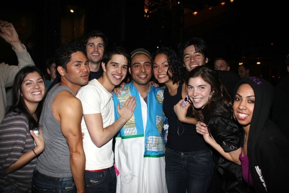 Manuel Herrera with cast members featuring Isaac Calpito, Matt Cavenaugh, Joey Haro, Karen Olivo, George Akram, Josefina Scaglione

 at 