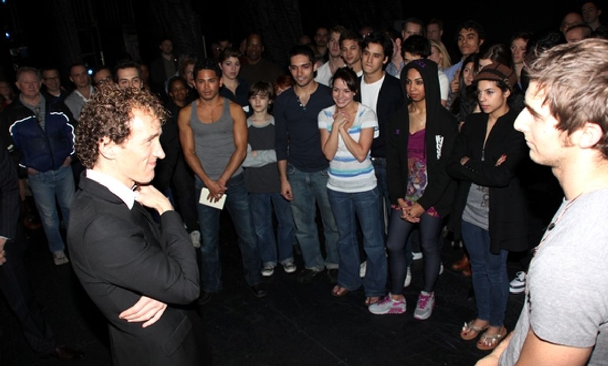 Jeffrey Seller, Cody Green and the West Side Story cast at 