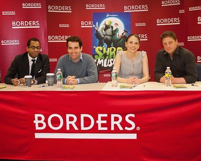 Daniel Breaker, Brian d'Arcy James, Sutton Foster, and Christopher Sieber Photo
