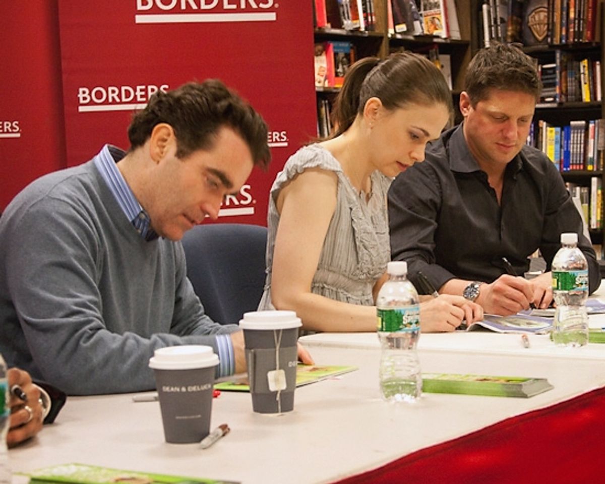 Brian d'Arcy James, Sutton Foster, and Christopher Sieber at 