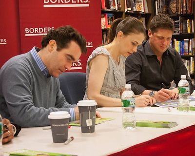 Brian d'Arcy James, Sutton Foster, and Christopher Sieber Photo