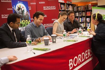 Daniel Breaker, Brian d'Arcy James, Sutton Foster, and Christopher Sieber Photo