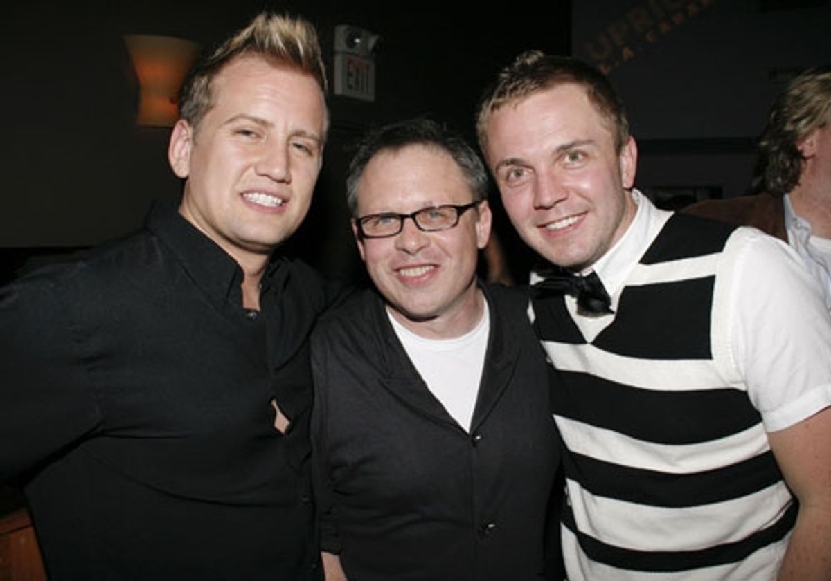 Upright producer Chris Isaacson and Shane Scheel with Bill Condon at 