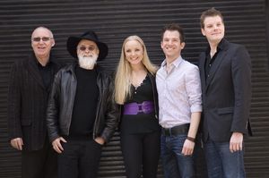 Shaun McKenna, Terry Pratchett, Kerry Ellis, Daniel Boys and Leighton James House Photo