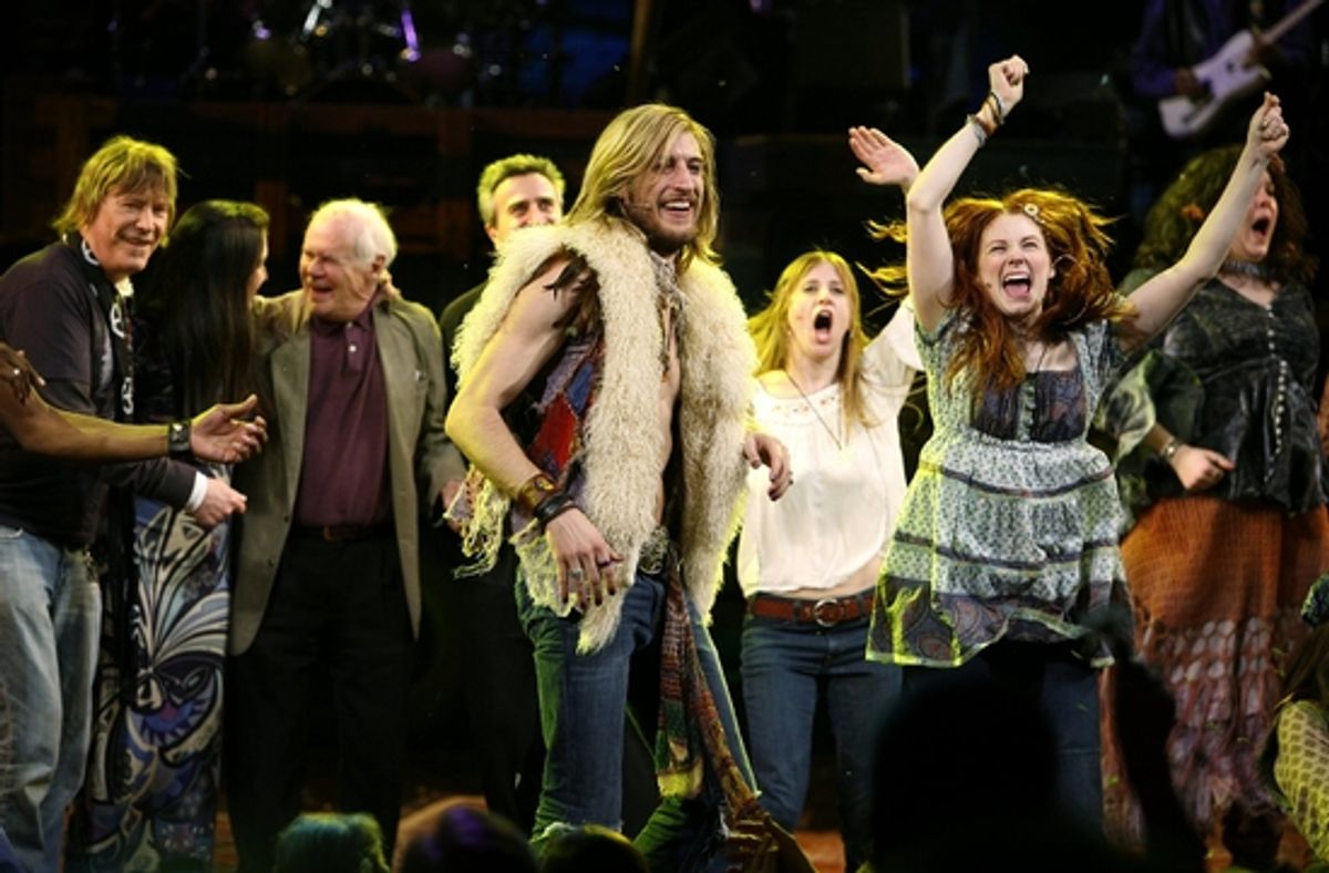 James Rado, Diane Paulus, Galt MacDermot, Bryce Ryness, Caissie Levy and Allison Case at 