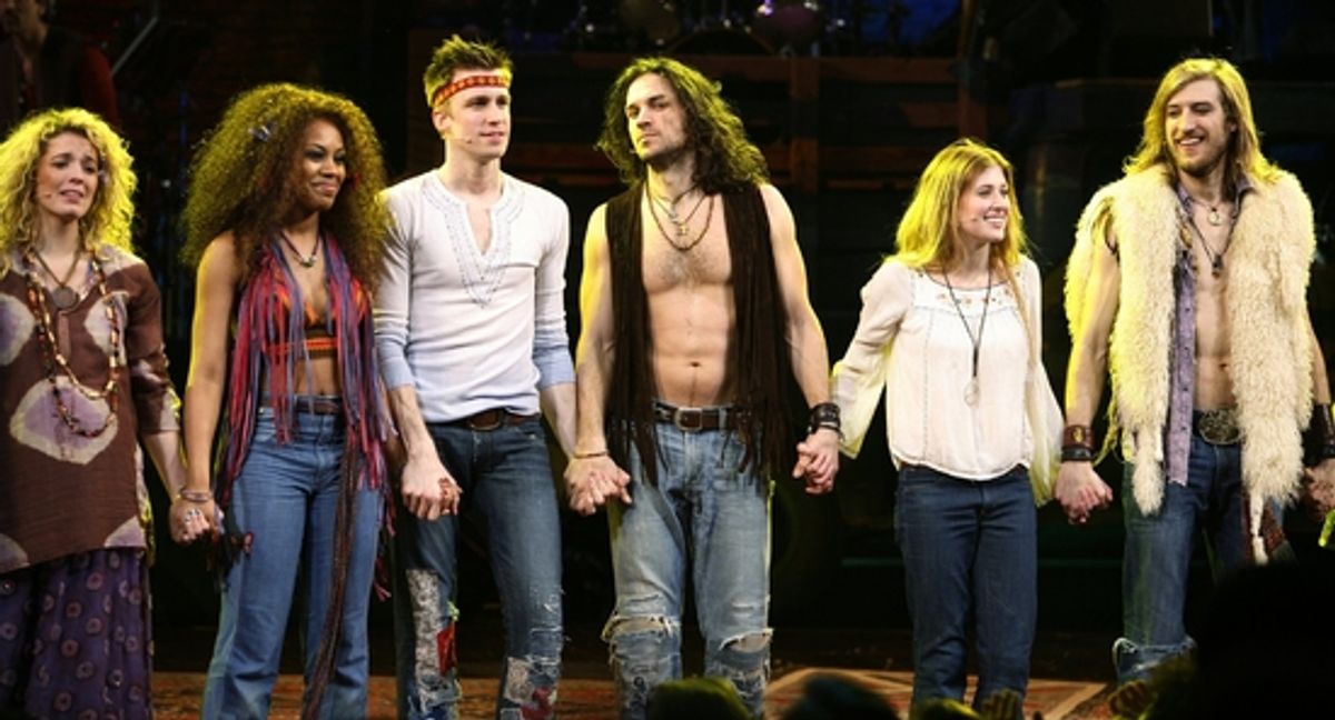 Kacie Sheik, Sasha Allen, Gavin Creel, Will Swenson, Caissie Levy and Bryce Ryness at 