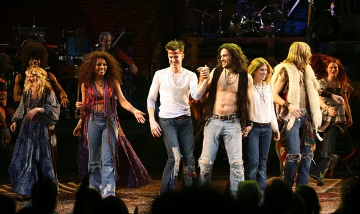 Megan Lawrence, Darius Nichols, Kacie Sheik, Sasha Allen, Gavin Creel, Will Swenson, Caissie Levy and Bryce Ryness at 