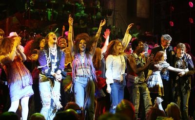 Tommy Tune with the ensemble cast including Theo Stockman, Sasha Allen and James Rado Photo