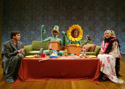 Guilford Adams, Larry Bates, Heidi Dippold and Eliza Pryor Nagel in SCR's 2004 World  Photo