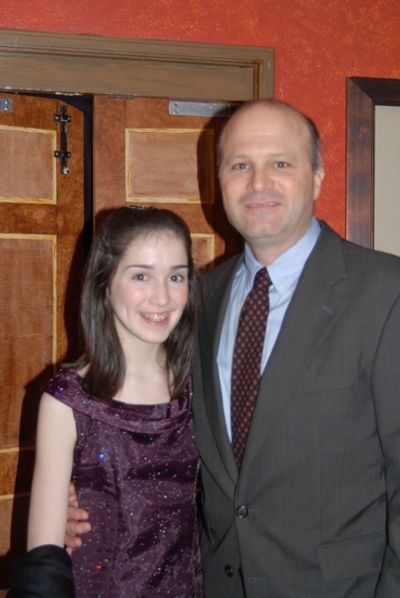 Emma Rowley and her father  Photo