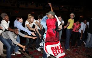 The Hair cast cheer Tommar Wilson on! Photo