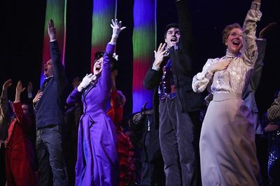 Scarlett Strallen and Adam Fiorentino with the cast Photo
