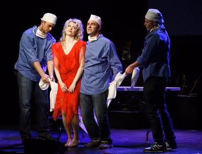 Cheyenne Jackson, Roger Bart, Scarlett Strallen and Jesse Tyler Ferguson Photo