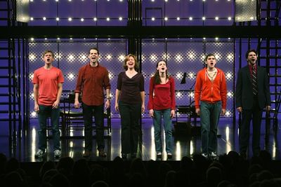 Aaron Tveit, J. Robert Spencer, Alice Ripley, Jennifer Damiano, Adam Chandler-Berat a Photo