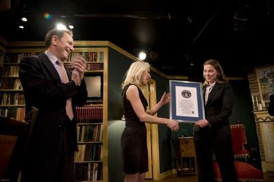 Michael Brian Dunn, Catherine Russell and Guinness World Records representative Laura Photo