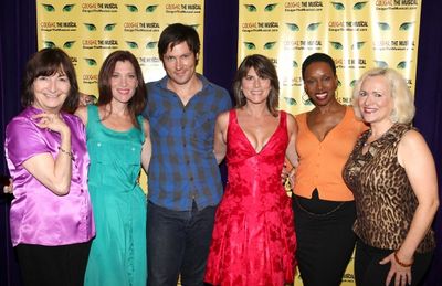 Director Lynne Taylor-Corbett, Catherine Porter, Danny Bernardy, playwright Donna Moo Photo