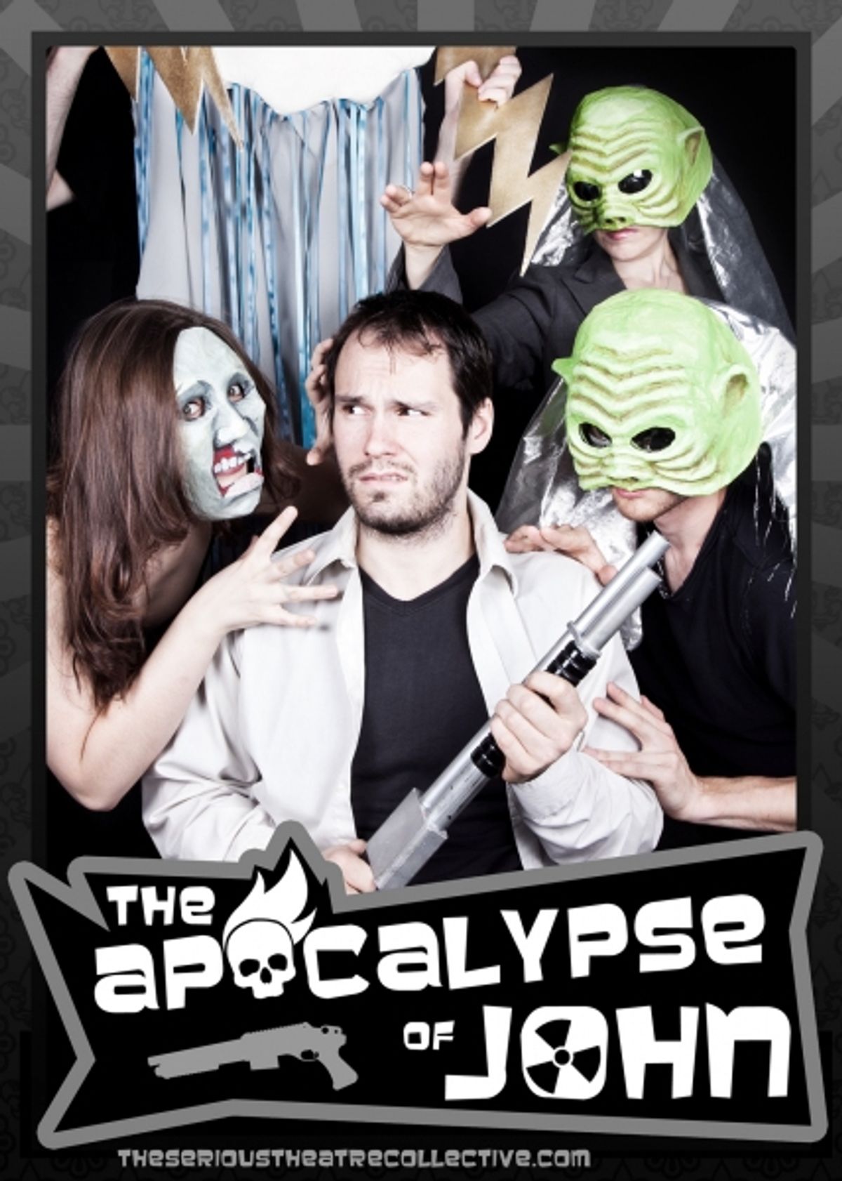 The Cast of THE APOCALYPSE OF JOHN: Michael Mraz as John, Kacie Laforest, Jacob Callie Moore, Erin Salm, Zach Sciranka as Apocalypses at 