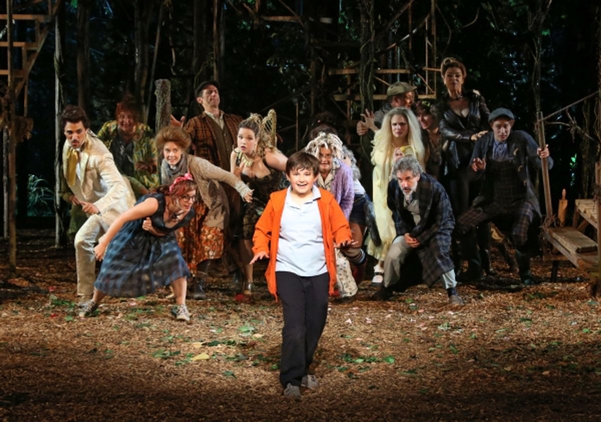 Amy Adams and the cast of INTO THE WOODS at 