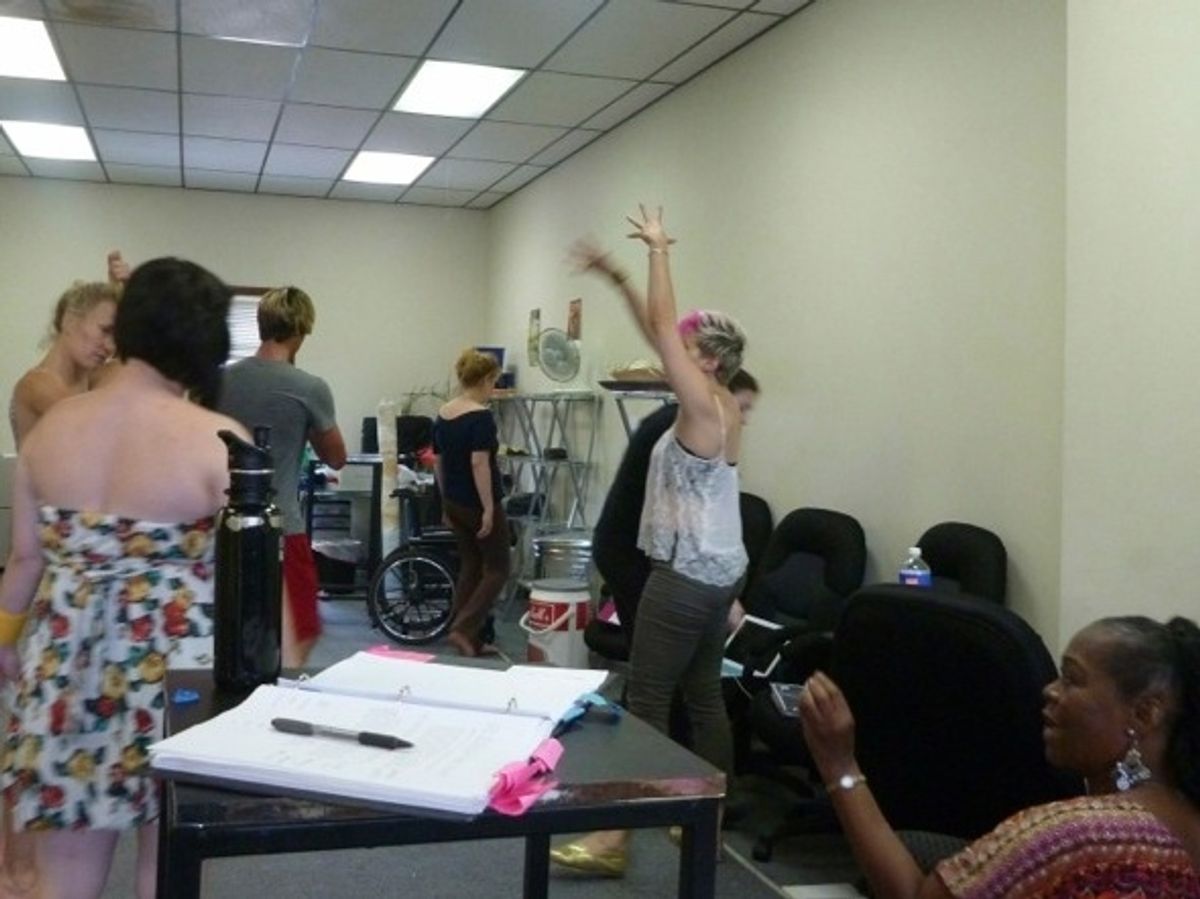 Caroline Schneider, Georgia Haege, Camden Williams, Leah Keele, Leah Fox, Aubrey Klinger, and Deborah Pollard at 