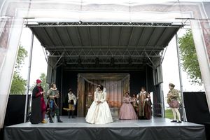 The celebration of the marriage of Katharina (Ericka Ratcliff) and Petruchio (Matt Mu Photo