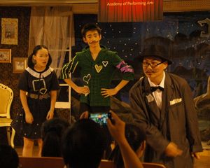 Cissy Shen as Nancy Drew, Bob Gao as Sir Henry and Alex Chi as Colonel Mustard @ BroadwayWorld Cissy Shen as Nancy Drew, Bob Gao as Sir Henry and Alex Chi as Colonel Mustard Photo
