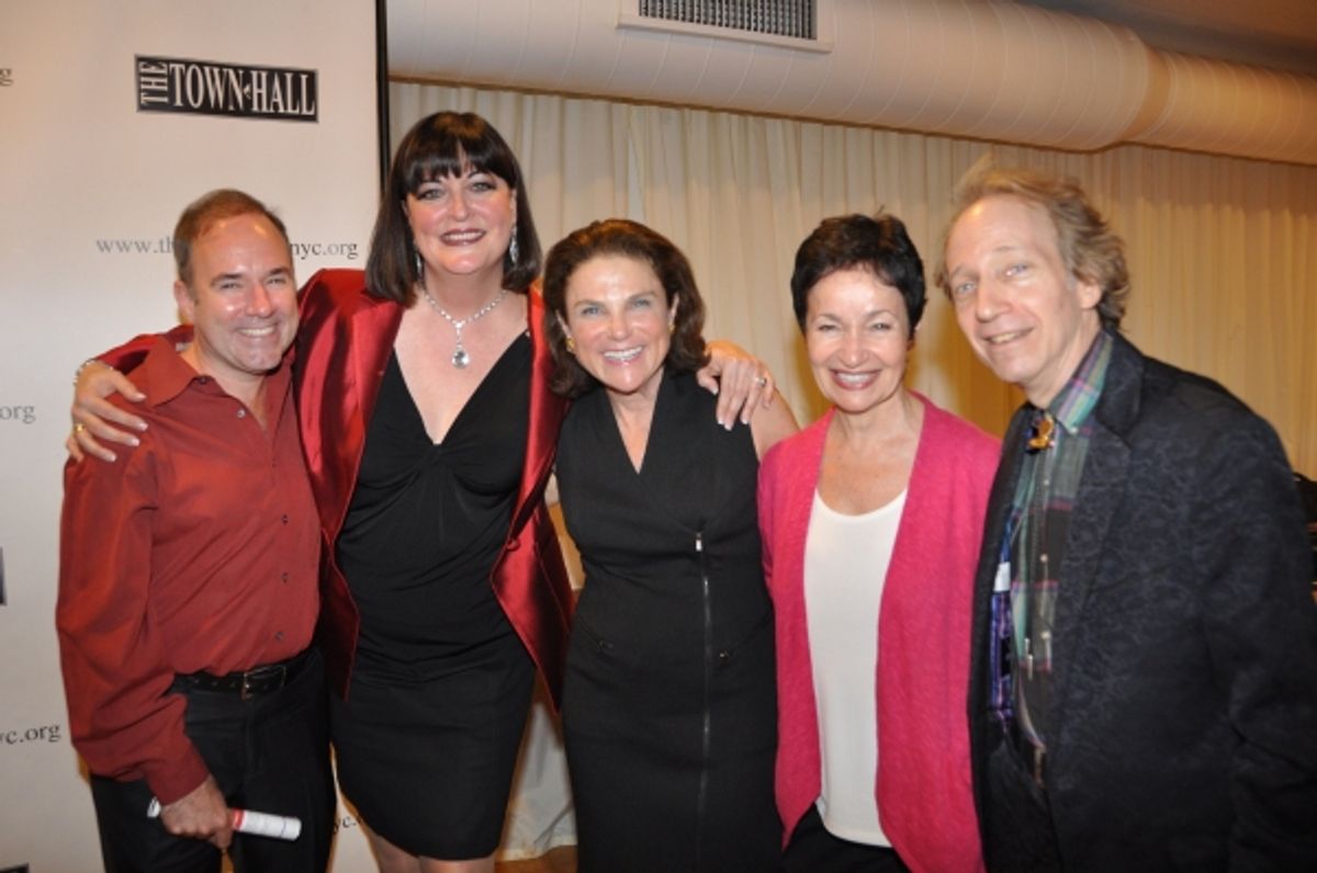 Stephen Flaherty, Ann Hampton Callaway, Tovah Feldshuh, Lynn Ahrens and Scott Siegel at 