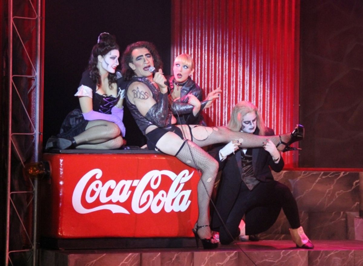  Emily Callahan as Magenta, Fee Waybill as Dr. Frank 'N' Furter, Bethany Edlund as Columbia and Brendan Ragotzy as Riff-Raff at 