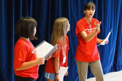 Artistic Director Jessica Rofe works with students in an On-Camera Acting Workshop. Photo