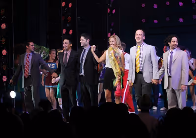 Ensemble Cast with Andy Blankenbueher, Lin-Manuel Miranda, Tom Kitt,  Amanda Green, J Photo
