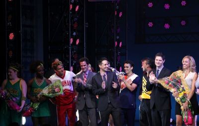 Ensemble Cast with Andy Blankenbueher, Lin-Manuel Miranda, Tom Kitt & Amanda Green  Photo