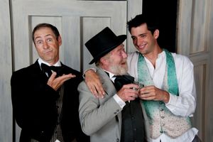 L-R: Leroy Leonard (Osip), Wade Wood (Mayor) and Marcus Turner (Hlestakov) @ BroadwayWorld L-R: Leroy Leonard (Osip), Wade Wood (Mayor) and Marcus Turner (Hlestakov) Photo