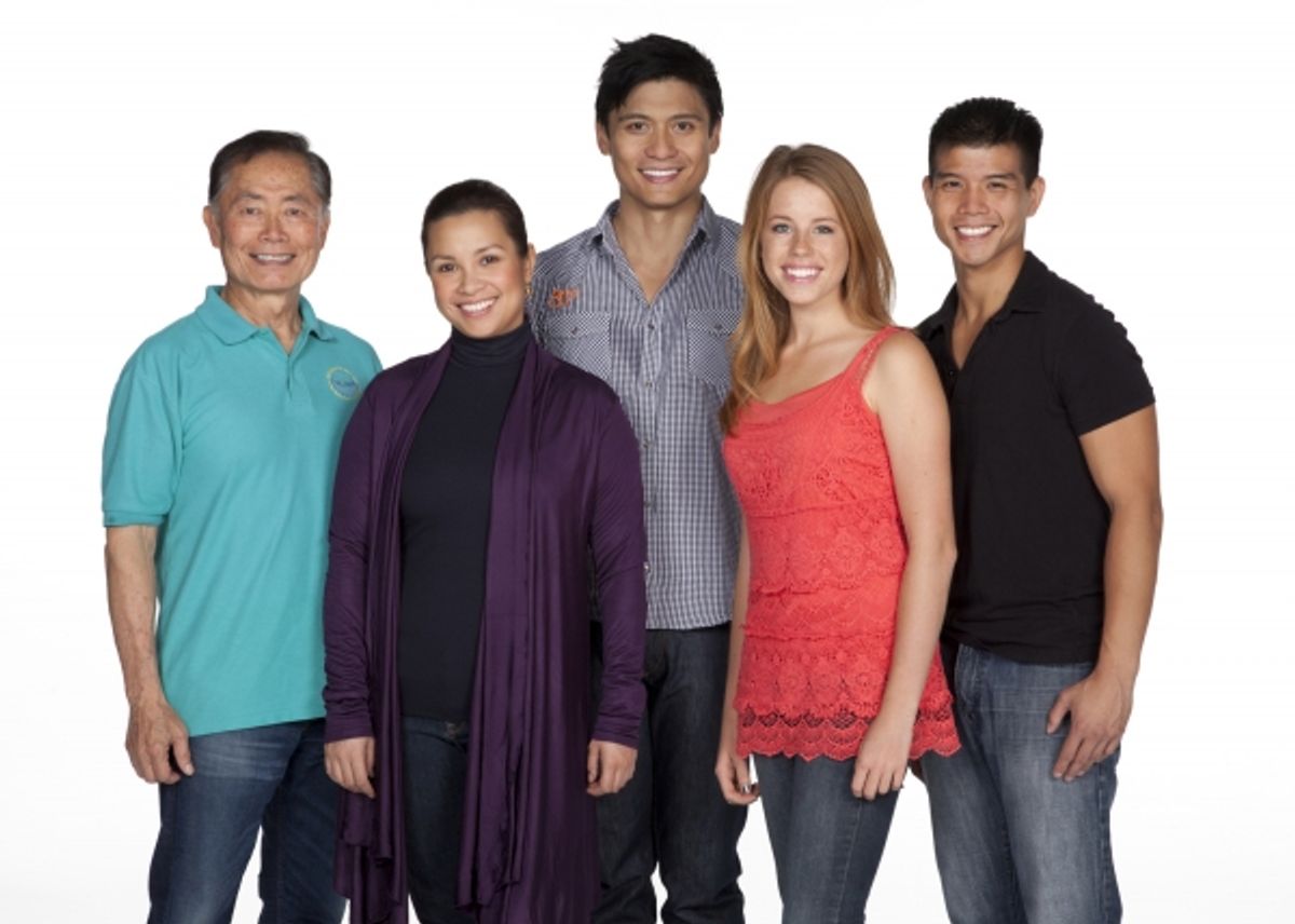 George Takei, Lea Salonga, Paolo Montalban, Allie Trimm and Telly Leung at 