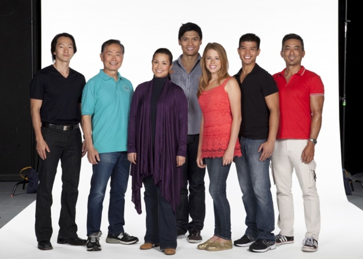 Michael K. Lee, George Takei, Lea Salonga, Paolo Montalban, Allie Trimm, Telly Leung and Paul Nakauchi at 