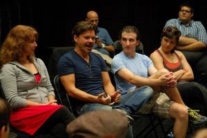 Hunter Foster answering questions at the workshop @ BroadwayWorld Hunter Foster answering questions at the workshop Photo